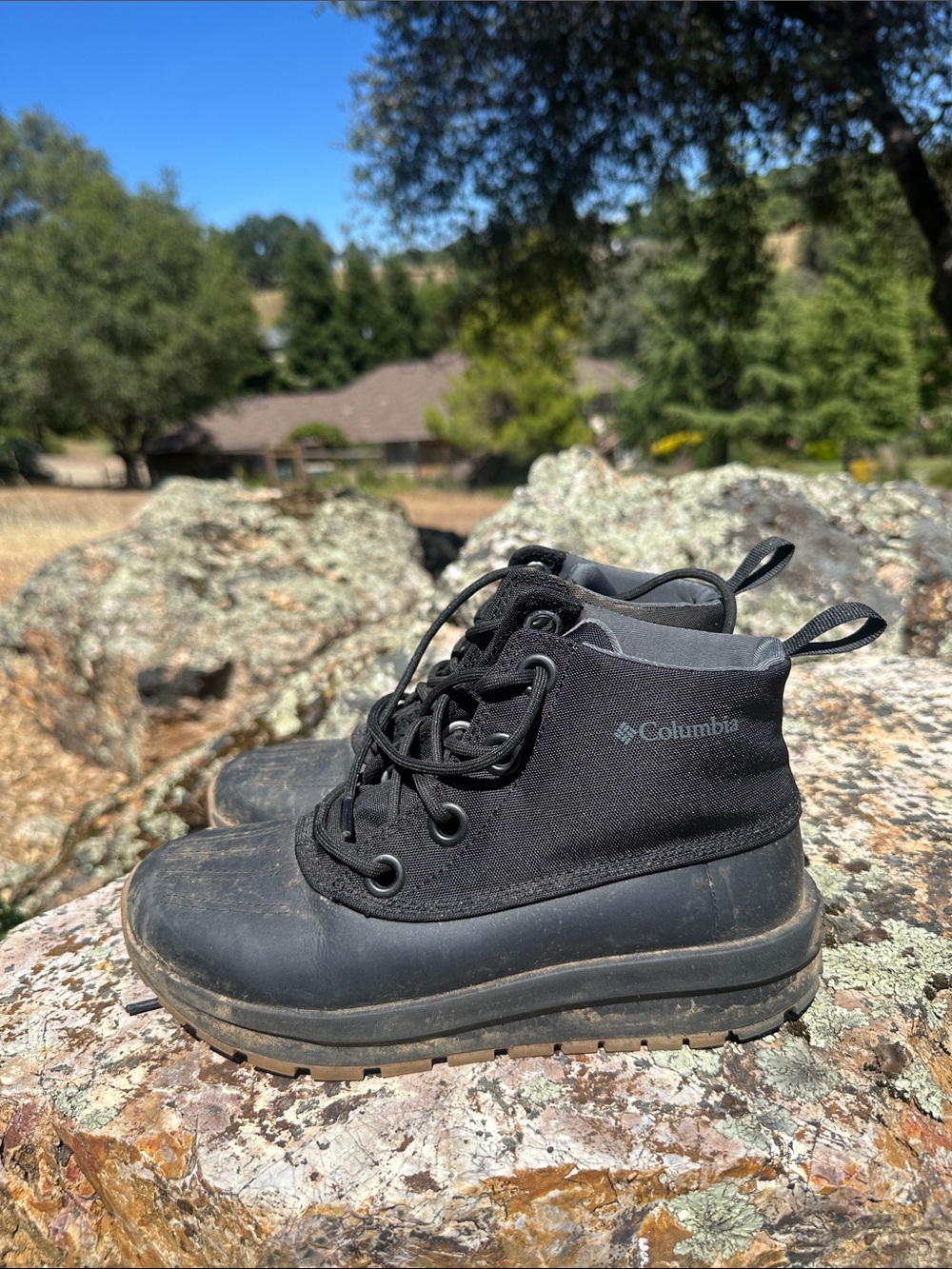 Columbia Kids Black and Gray Waterproof Outdoor Boots